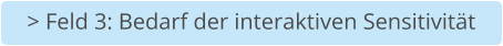 > Feld 3: Bedarf der interaktiven Sensitivität