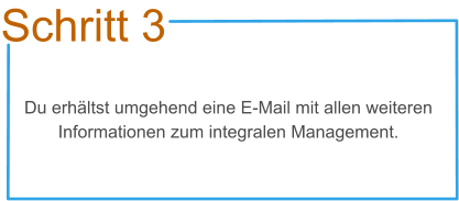Schritt 3 Du erhältst umgehend eine E-Mail mit allen weiteren Informationen zum integralen Management.