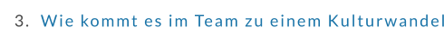 3.  Wie kommt es im Team zu einem Kulturwandel